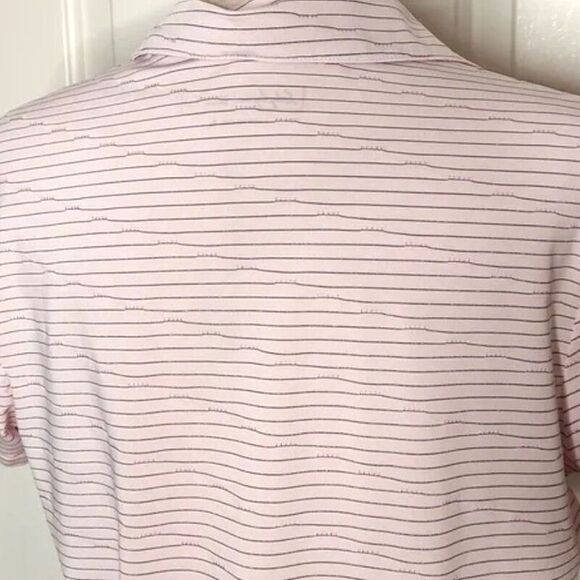 LADY HAGEN Polo Pink Breast Cancer Awareness Embroidered Ribbon Womens Medium - Picture 6 of 11